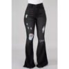 Plus Size High-Waist High Stretchy Ripped Boot Cut Jeans