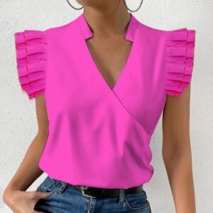 Showy Rose Red Plain Top