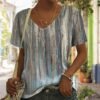 Retro Short Sleeve Print Top