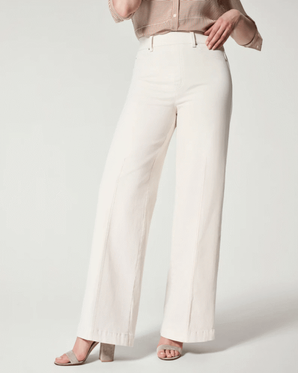 Seamed Front Wide Leg Jeans (Hot Sale)