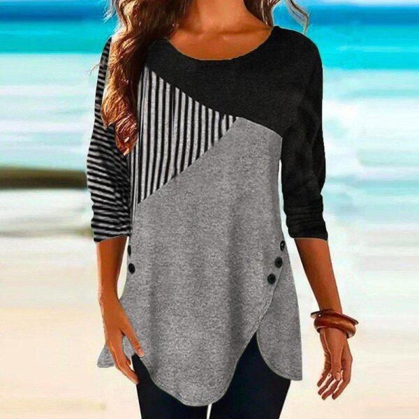 3135238758-43346029066-4502961188-43222541228-1-1.jpg Vintage Stripe Black and Gray Color Block Tunic
