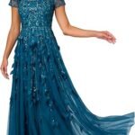 Women's Beaded Cape Long Dress