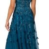 Women's Beaded Cape Long Dress