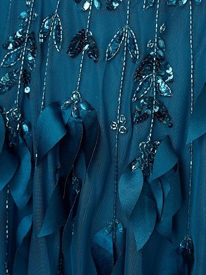 Women's Beaded Cape Long Dress