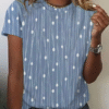 Women's Casual Holiday Weekend T-shirt Tee polka dots Short Sleeve Print Geometric Round Neck Basic Top