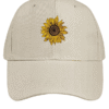 Women's Sunflower Print Cotton Fit Adjustable Hat