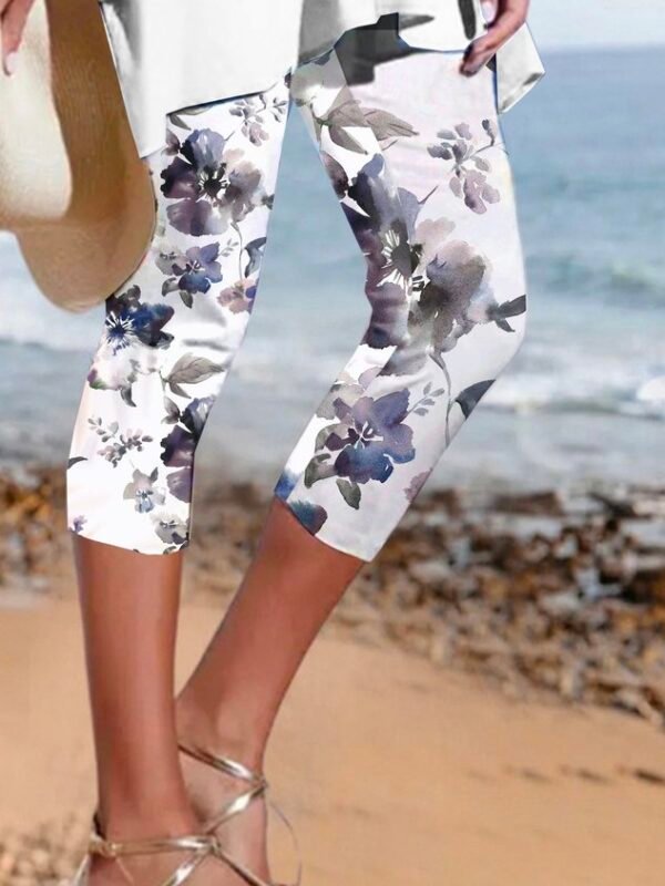 Jersey Printing Tight Casual Pants