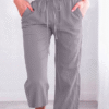 Women's Casual Summer Linen Pants High Waisted Loose Yoga Sweatpants Crop Pants with Pockets