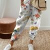 Plus Size Casual Floral Loose Pants