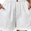 Women's Wide Leg Shorts Faux Linen Black White Wine Fashion Casual Weekend Side Pockets Short Comfort Plain S M L XL 2XL