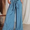 Women's Wide Leg Pants Trousers Black White Blue Fashion Casual Daily Side Pockets Wide Leg Full Length Comfort Plain S M L XL 2XL