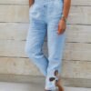 Women's Pants Trousers Faux Linen Black White Blue Fashion Casual Weekend Side Pockets Full Length Comfort Plain S M L XL 2XL