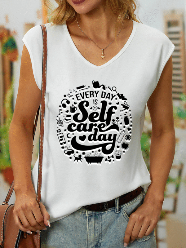 df91fc9433a87e043cd9658e3fa0d9c0-1.png Women??s Every Day Is Self-Care Day Good Vibes Cotton Tank Top