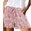 dyoene1683192344589-1.jpg Women's Wide Leg Shorts Black White Pink Fashion Basic Holiday Weekend Ruffle Side Pockets Micro-elastic Short Comfort Floral S M L XL 2XL