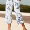 Loose Leaf Buttoned Casual Pants