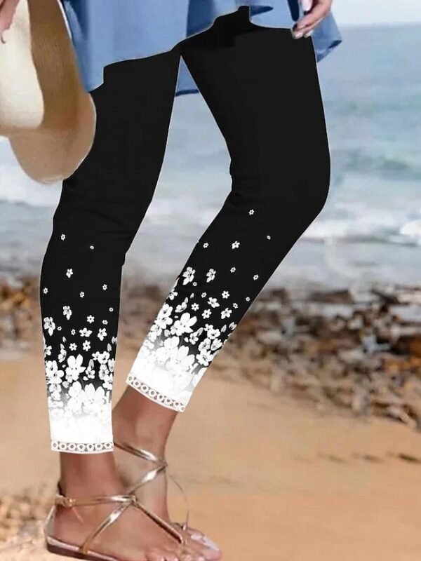 faqvpz1682573089418-1.jpg Women's Tights Leggings Black Fashion Casual Weekend Ankle-Length Comfort Floral S M L XL 2XL