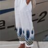 Women's Pants Trousers Faux Linen Black White Yellow Fashion Casual Weekend Side Pockets Full Length Comfort Geometric S M L XL XXL